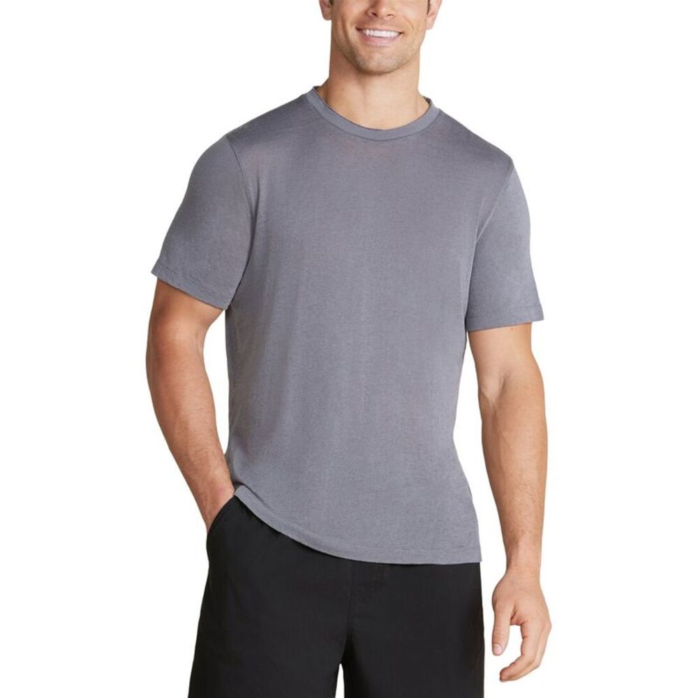 Barefoot Dreams Mens  Slub Burnout T-Shirt, Black